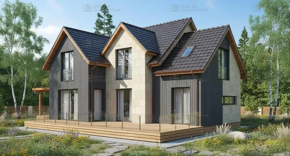 Проект Двухэтажный дом 13 на 9, 148 м2