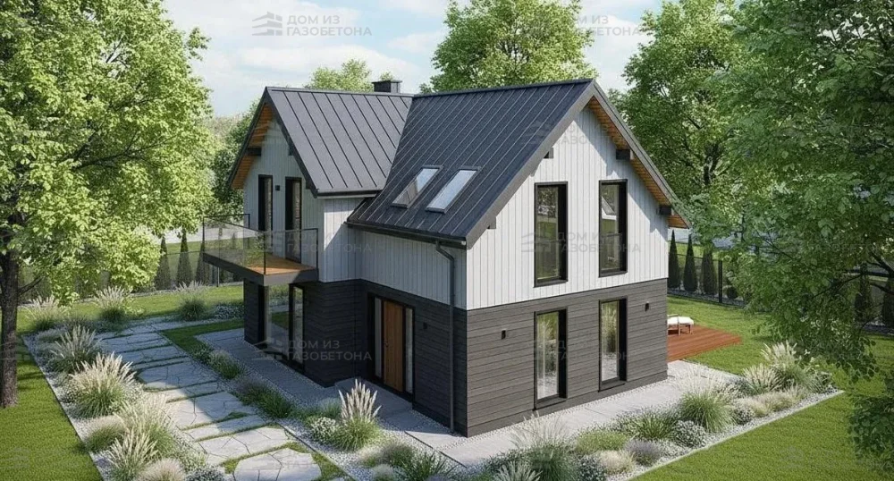 Проект Двухэтажный дом 12 на 8, 106 м2