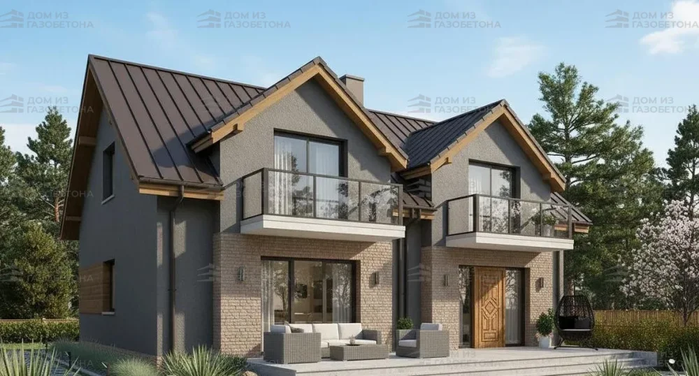 Проект Двухэтажный дом 13 на 11, 178 м2